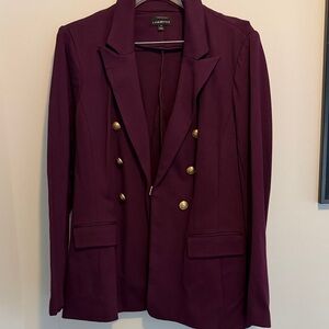 Lane Bryant Deep Purple Blazer with Gold Accents